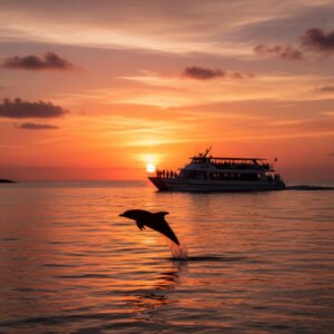 On sharing basis: Dolphin Dreams & Tropical Lunch on Benitiers Island. (From 07. 30 a.m to 2 p.m)